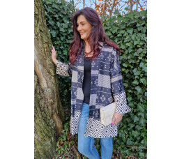 KIMONO zwart/zand