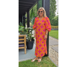 JURK ADELE oranje/roze