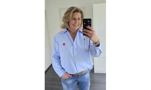 BLOUSE HARTJE licht blauw