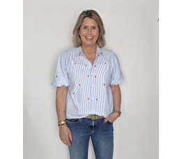 HARTJES BLOUSE blauw/rood