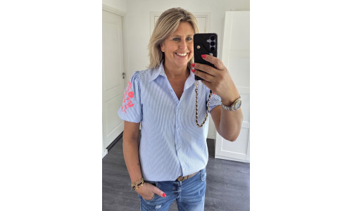 BLOUSE FLOWER roze