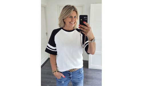 SWEATER KATE zwart/ecru