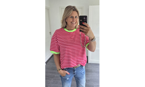 SHIRT MAUD rood/roze/groen