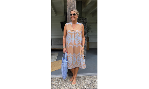 JURK JULIA zand/blauw