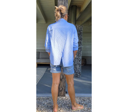 BLOUSE BIBBY licht blauw/wit/streep