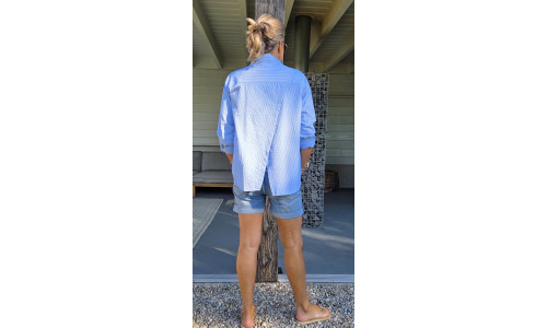BLOUSE BIBBY licht blauw/wit/streep