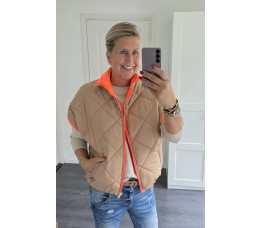 BODYWARMER zand/oranje
