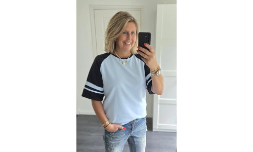 SWEATER KATE licht blauw/donker blauw