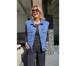 JEANS GILET blauw