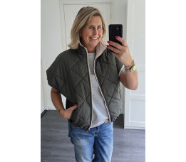 BODYWARMER groen/zand