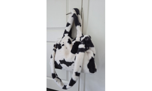 FAUX FUR TAS koeienprint zwart