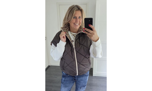 BODYWARMER bruin/panter