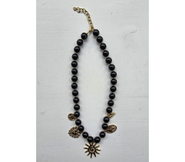 KRALEN KETTING zwart KRALEN KETTING zwart