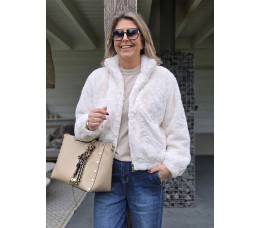 BOMBER FAUX FUR ecru