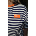 STREEP T-SHIRT  blauw/wit/oranje