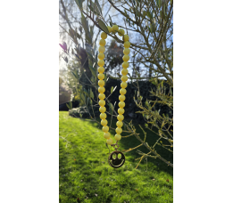 KRALEN KETTING SMILEY geel