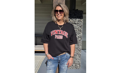 VINTAGE PARIS zwart/rood/wit