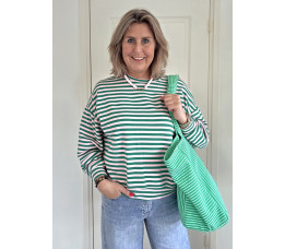 SWEATER KIMMY groen/roze SWEATER KIMMY groen/roze