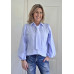STREEP BLOUSE BIBBY licht blauw/wit