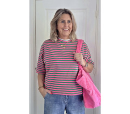 SHIRT SANDY groen/roze