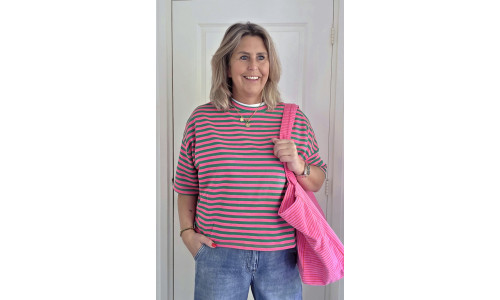 SHIRT SANDY groen/roze