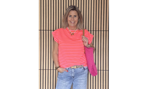 SHIRT VICKY oranje/roze