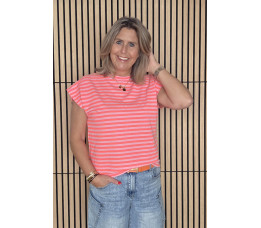 STREEP SHIRT KAPMOUW roze