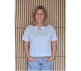 SHIRT MAUDY hartjes licht blauw