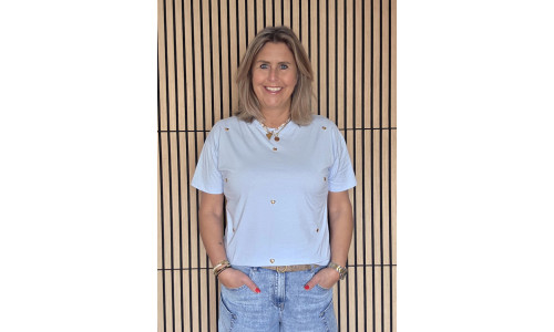 SHIRT MAUDY hartjes licht blauw