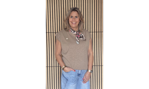 SHIRT HARTJE zand