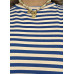 STREEP SHIRT KAPMOUW kobalt/licht roze