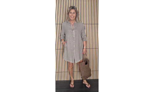 LINNEN BLOUSE/JURK zand
