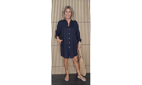LINNEN BLOUSE/JURK blauw