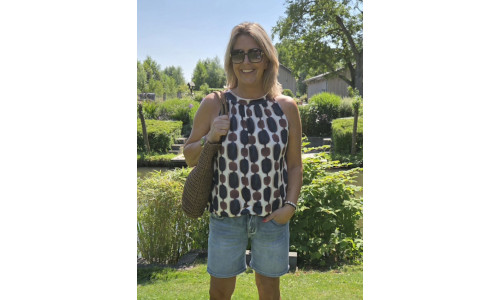 TOP FAYA bruin/blauw