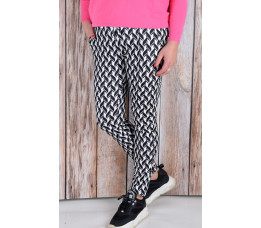TRAVEL BROEK PRINT zwart/wit