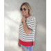 SWEATER STREEP blauw/rood