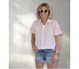 STREEP BLOUSE PALM roze