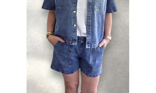 JEANS SHORT donker