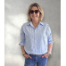 BLOUSE BIBBY licht blauw/wit
